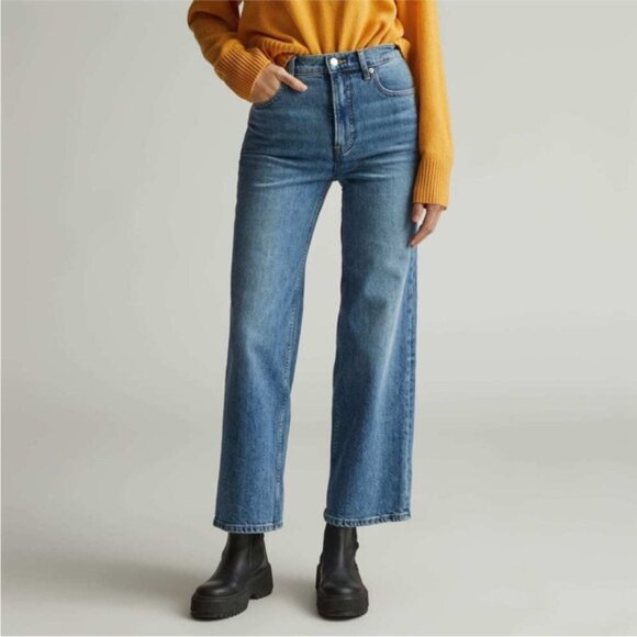 Everlane Denim - EVERLANE THE WAY-HIGH WIDE LEG FLARE ANKLE JEANS STRETCH ORGANIC COTTON DENIM 26